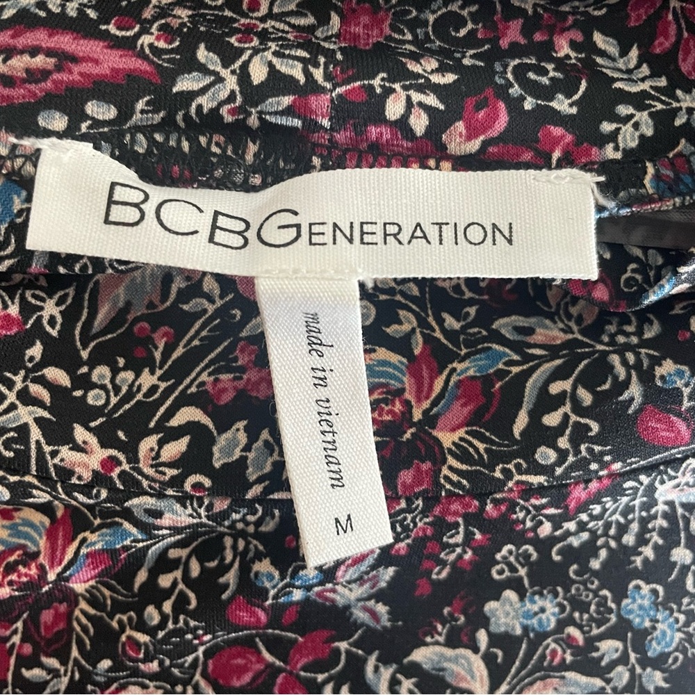 BCBGeneration Black and Pink Floral Dress